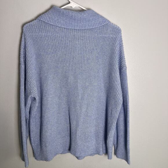 Talbots Womens 1/4 Zip Up Pullover Sweater Plus Sz 2X Blue Cable knit Office - Picture 11 of 12